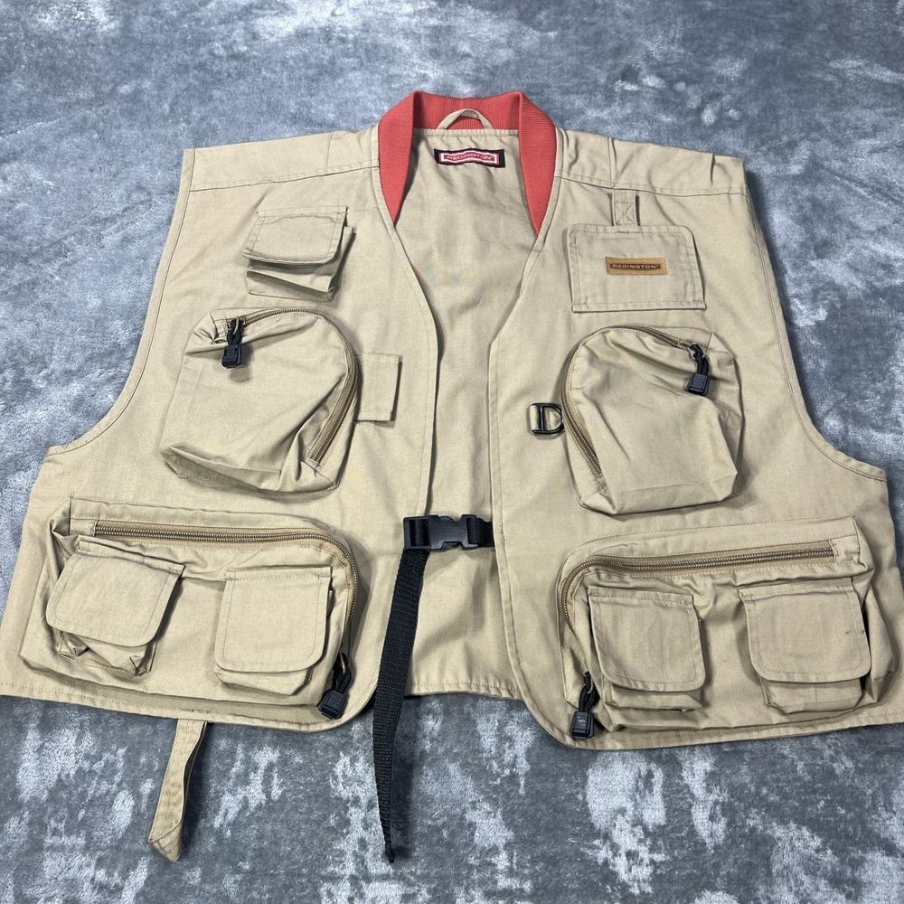Redington Vest Mens 2XL‎ Beige Fishing Outdoors Hunting Cargo Pockets Camping
